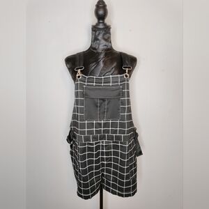 Hot Topic Black and White Grid Pattern Jumpsuit